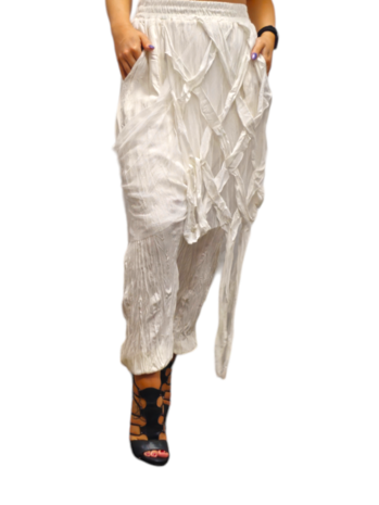 Aparte broek offwhite met rekbare taille