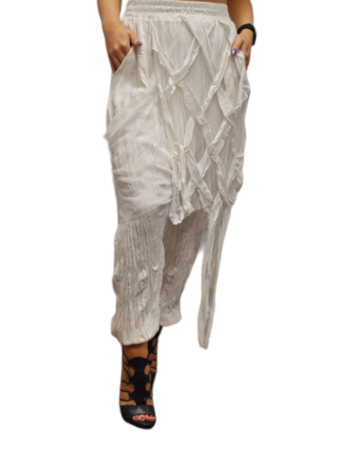 Aparte broek offwhite met rekbare taille