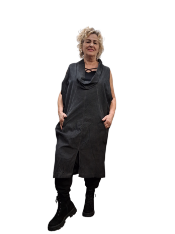 Luuka tuniek antraciet met print