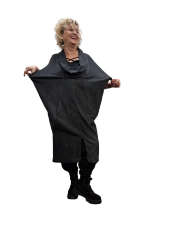 Luuka tuniek antraciet met print