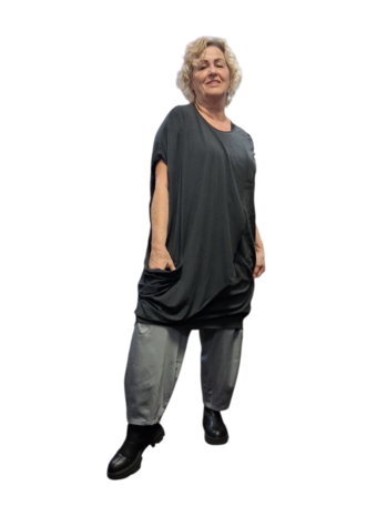 Luuka tuniek antraciet met print