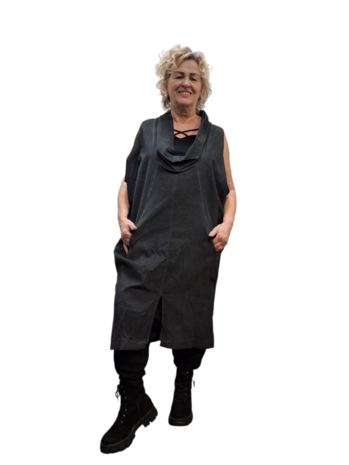 Luuka tuniek antraciet met print