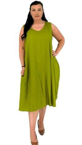 Dress kate plain 08 mossgreen