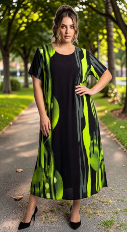 Jurk Helena 05 blacklime    crea