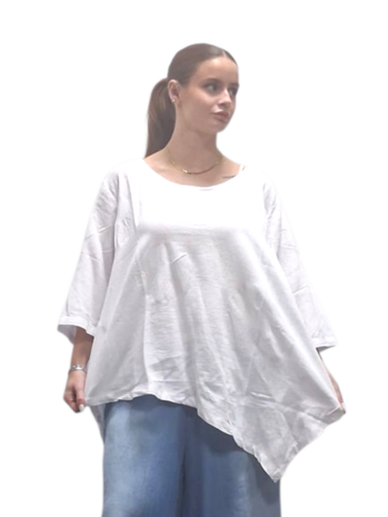 Shirt wit  A-lijn asymmetrisch