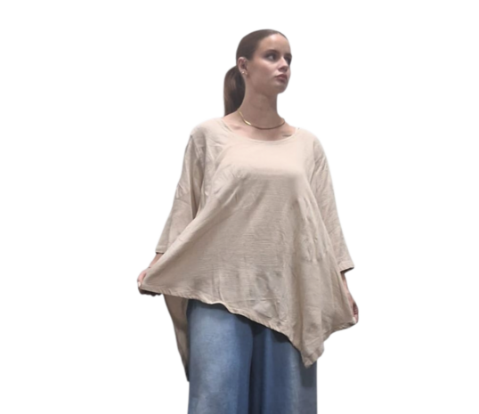 Shirt zand A-lijn asymmetrisch