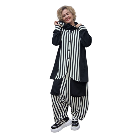 Myrjo jas/vest Fye zwart wit met capuchon