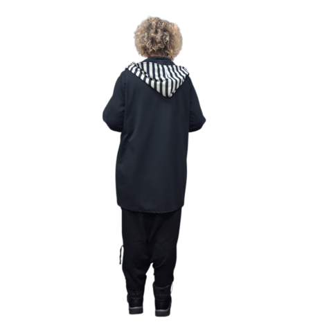 Myrjo jas/vest Fye zwart wit met capuchon