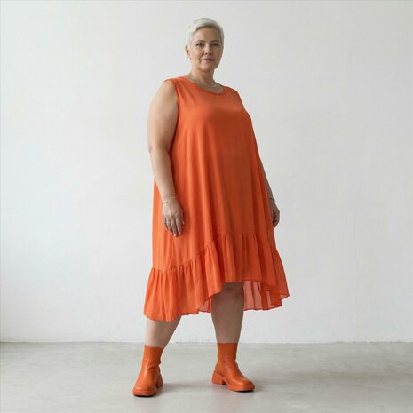 Zomerse Jane A-lijn jurk van lichtgewicht kreukelstof