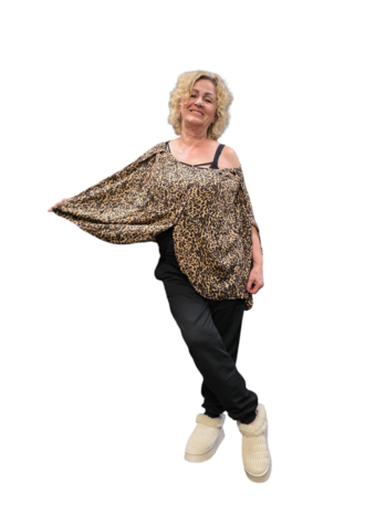 blouse amy sand/beige panterprint