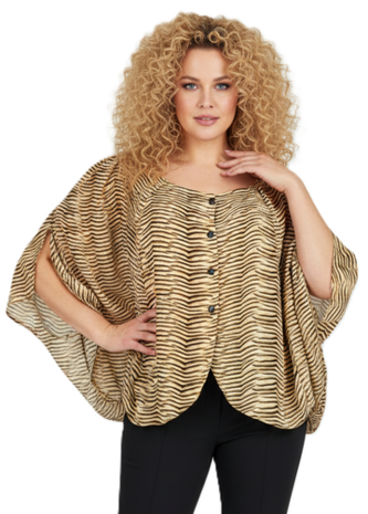 blouse amy 45 brown/yellow zebra
