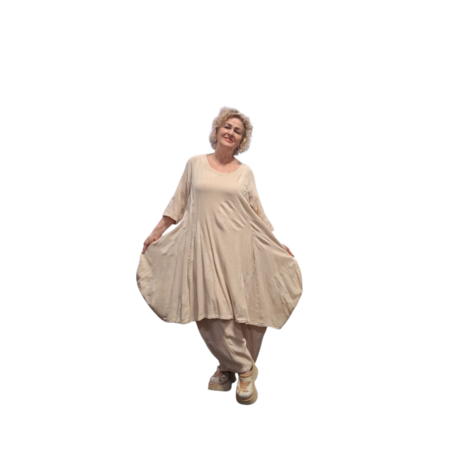 Jurk100% katoen zand 