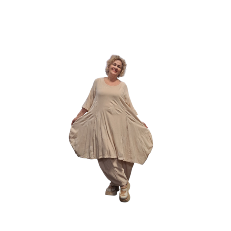 Jurk100% katoen zand 