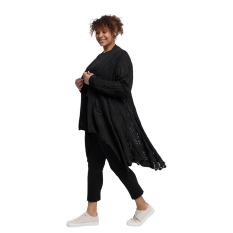 Kekoo Vest  'Cotture'  Lang  zwart 