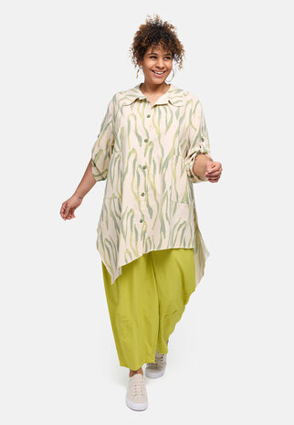 Kekoo blouse/tuniek Livia beige/groen