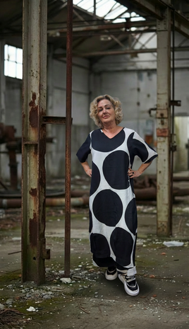 Kekoo jurk zwart/wit