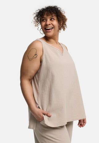 Kekoo top 'Cotella'  zand