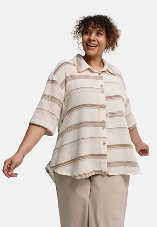 Kekoo blouse Avina bruin gestreept