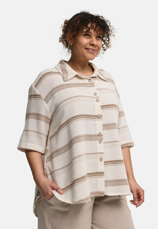 Kekoo blouse Avina bruin gestreept