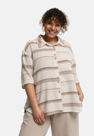 Kekoo blouse Avina bruin gestreept