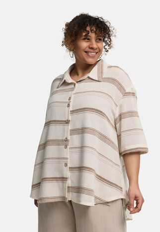 Kekoo blouse Avina bruin gestreept