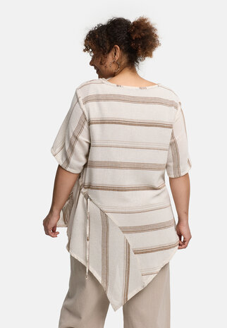 Kekoo asymmetrische tuniek Avina bruin gestreept