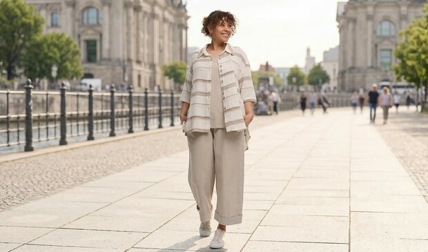 Kekoo blouse Avina bruin gestreept