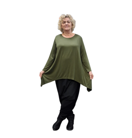 Basic shirt A-lijn groen