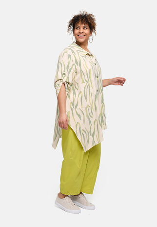 Kekoo blouse/tuniek Livia beige/groen