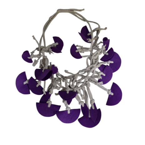 Fantasie ketting grijs met paars