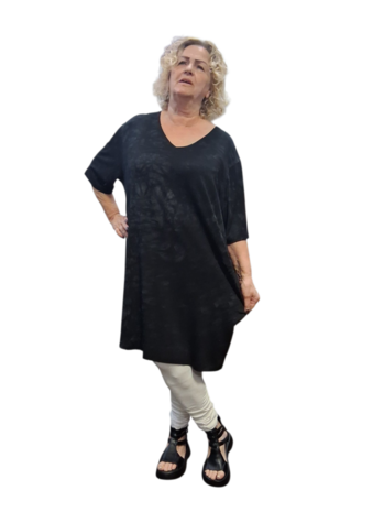 Shirt/tuniek zwart batik