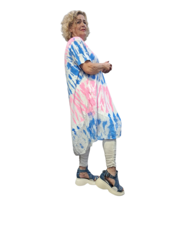 Ballonjurk roze-blauw batik