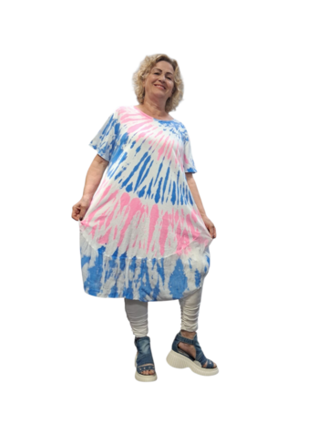 Ballonjurk roze-blauw batik