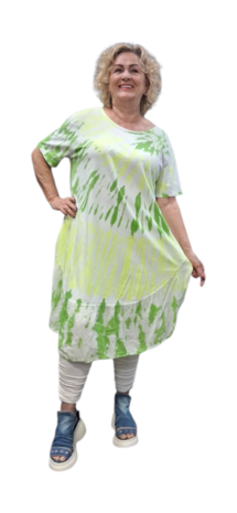 Ballonjurk groen-geel batik