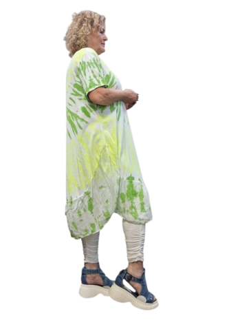 Ballonjurk groen-geel batik
