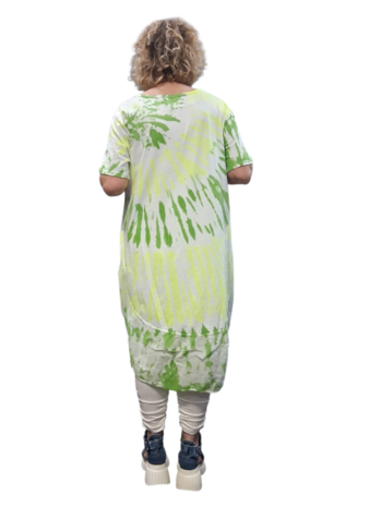 Ballonjurk groen-geel batik