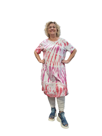 Ballonjurk roze-wit batik
