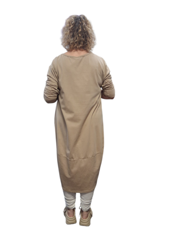 Jurk beige met print