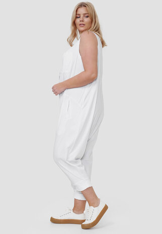 Jumpsuit, Kekoo, wit,  zouavemodel, mouwloos, knoopsluiting
