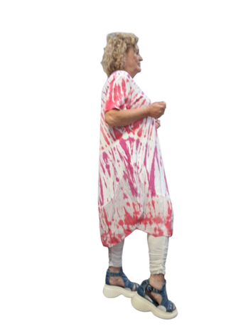 Ballonjurk roze-wit batik