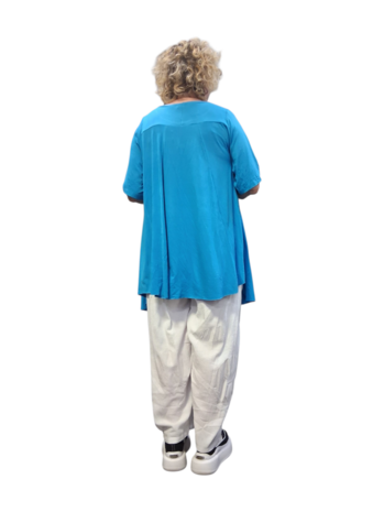 Basic shirt A-lijn Licht blauw met deelnaden