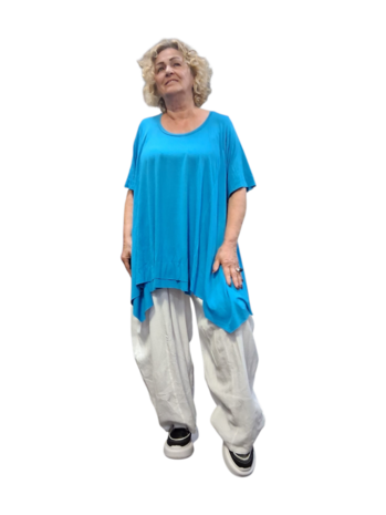 Basic shirt A-lijn Licht blauw met deelnaden