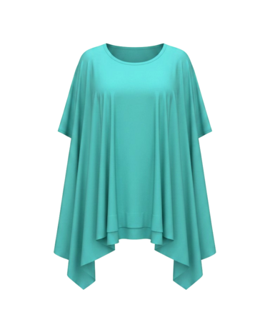 Basic-shirt-A-lijn-mintgroen met deelnaden