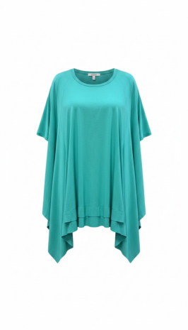 Basic-shirt-A-lijn-mintgroen met deelnaden
