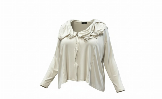 Myrjo vest met mooie kraag offwhite