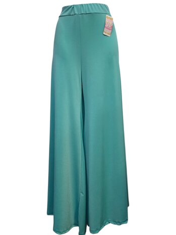Ruim vallende broek aqua rekbare tailleband