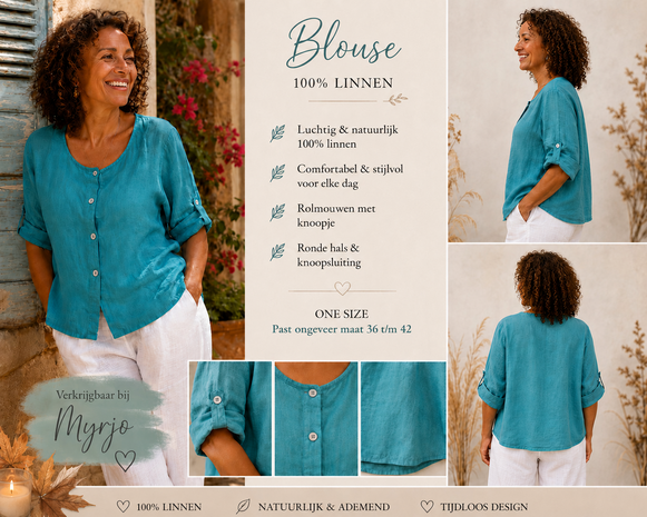 100% linnen blouse/vest patrol 