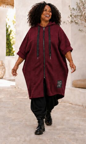 Stijlvol jasvest met capuchon bordeaux