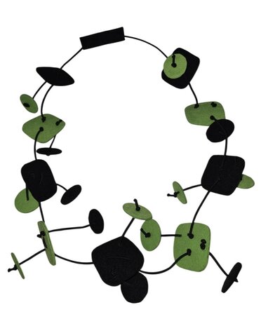 Handgemaakte ketting groen zwart