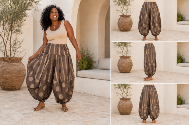 Ballonbroek bruin met leuke printdetails 